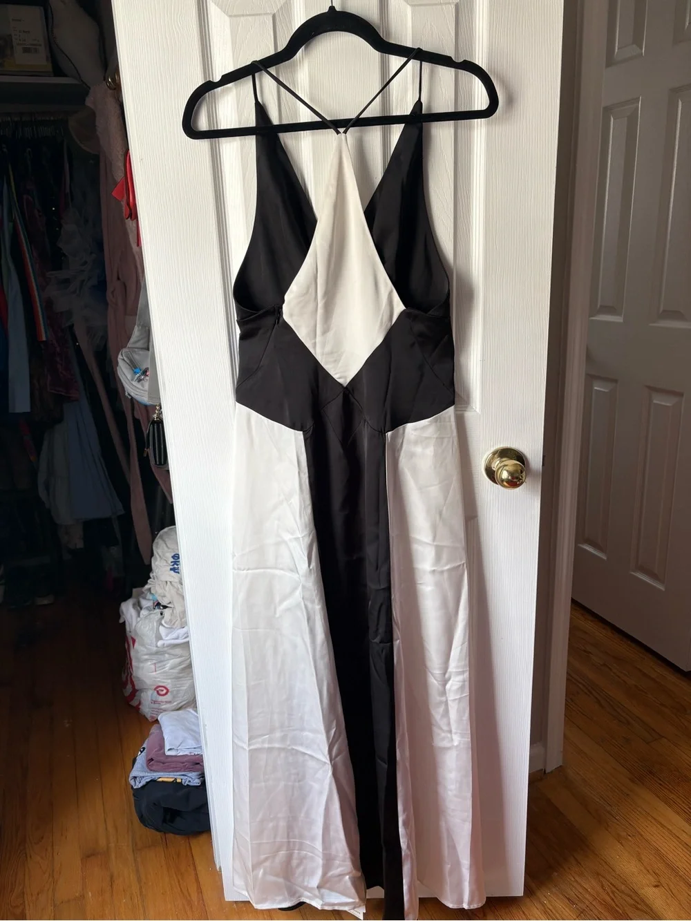 Commense Black & White Geometric Maxi Dress
